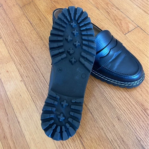 Chic Jon Josef Black Leather Loafers size 38 - Picture 11 of 13